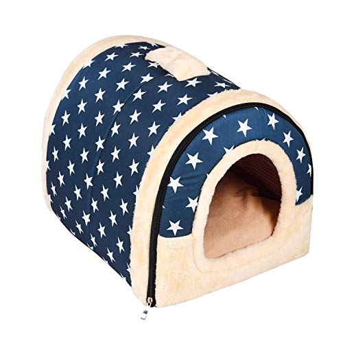 Enko 2 en 1 Cómodo Casa para Mascotas y Sofá, Interiores y Exteriores Portátil Plegable de Cama para Perro/Cama para Gato. Una Casa Caliente para su Mascota.(<3kg de Mascota)