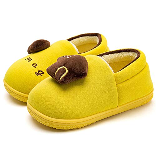 ENLAZY Zapatillas de casa de algodón cálido de Setas para niños Zapatillas de Espuma viscoelástica Zapatillas de casa Forradas de Felpa con Felpa de Lana borrosa,Bright Yellow,150cm