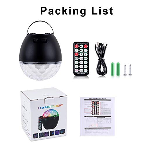 ENONEO Luces Discoteca 16 Colores Bola Discoteca con Cable USB LED Giratoria Luz de Fiesta Bola Fiesta Escenario con Bluetooth Control Remoto para Cumpleaños Discoteca Fiesta Bar Navidad Bodas (Black) ENONEO Luces Discoteca 16 Colores Bola Discoteca con Cable USB LED Giratoria Luz de Fiesta Bola Fiesta Escenario con Bluetooth Control Remoto para Cumpleaños Discoteca Fiesta Bar Navidad Bodas (Black)