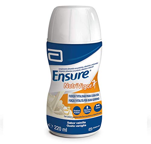 Ensure Nutrivigor - Complemento Alimenticio para Adultos, con HMB, Proteínas, Vitaminas y Minerales, como el Calcio - Sabor Vainilla - Pack de 4 Botellas x 220 ml