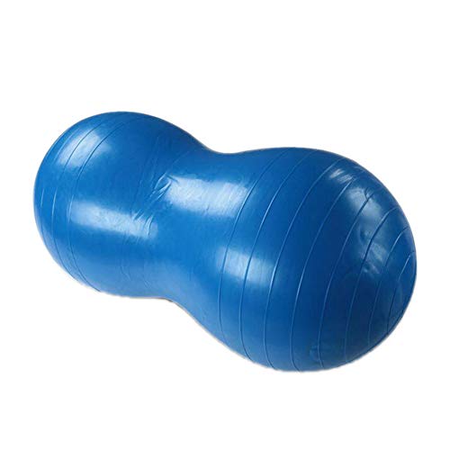 ENticerowts Bola de yoga con forma de cacahuete inflable, antiestallido, gimnasio, fitness, entrenamiento, yoga, pilates, masaje, color azul