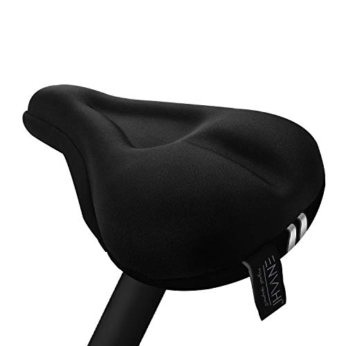 ENVAHI Funda de Sillín de Gel para Bicicleta, Cubre Sillín con Cojín para Asiento Ciclismo, Cubierta Protectora de Silla Acolchada de Bici Estática, de Carretera, de Montaña y Spinning, Mujer u Hombre