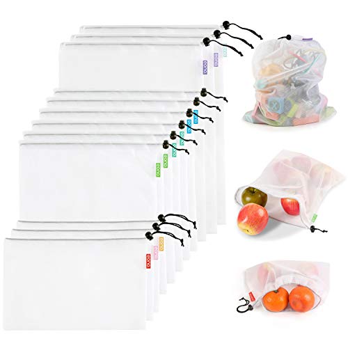 Eono by Amazon - Bolsas Compra Reutilizables Ecológicas Bolsa de Malla para Almacenamiento Fruta Verduras Juguetes Lavable y Transpirable 3 Diversos Tamaños, 12 Pcs (3L+6M+3S) Eono by Amazon - Bolsas Compra Reutilizables Ecológicas Bolsa de Malla para Almacenamiento Fruta Verduras Juguetes Lavable y Transpirable 3 Diversos Tamaños, 12 Pcs (3L+6M+3S)
