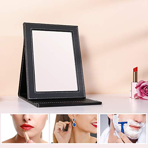 Eono by Amazon - Espejo Portátil de Maquillaje, Regalo Espejo Plegable de Viaje Pequeño de Escritorio Cuero PU, Espejos de Mano para maquillaje Fácil de Transportar para Viajar Eono by Amazon - Espejo Portátil de Maquillaje, Regalo Espejo Plegable de Viaje Pequeño de Escritorio Cuero PU, Espejos de Mano para maquillaje Fácil de Transportar para Viajar
