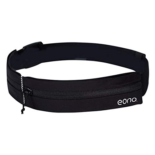 Eono by Amazon - Riñoneras de Running Resistente al Agua con Correa Elástica Ajustable, Cinturón Deportivo de Gran Capacidad para Ejercicios, Ejercicio, Ciclismo, Viajes y Actividades al Aire Libre