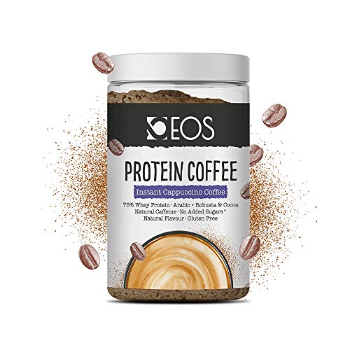 EOS - Café Proteico Cappuccino 150 g - Café con Proteína Whey y Cacao sin azúcar añadido y sin gluten EOS - Café Proteico Cappuccino 150 g - Café con Proteína Whey y Cacao sin azúcar añadido y sin gluten