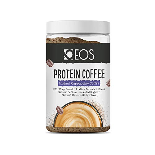EOS - Café Proteico Cappuccino 150 g - Café con Proteína Whey y Cacao sin azúcar añadido y sin gluten