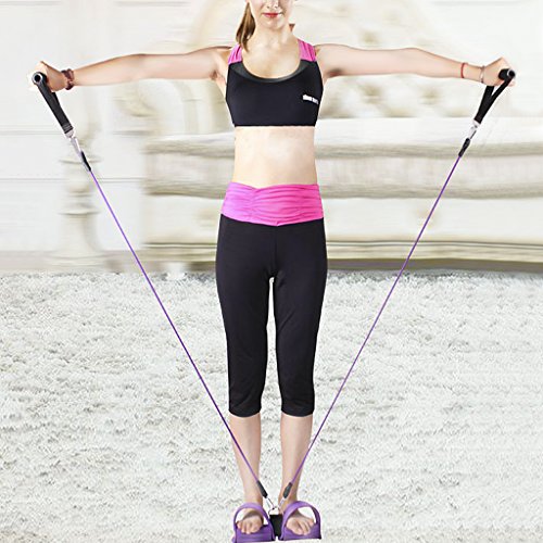 Equipo extensor con pedal para pie, cable de tracción para trabajar abdominales, piernas, muslos, brazos, elongación, entrenamiento para un cuerpo más esbelto. Equipo para tonificar