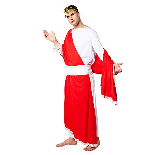 EraSpooky Disfraz de Toga Disfraz del Emperador Romano César Cosplay Traje de Fiesta de Halloween para Hombres Adultos