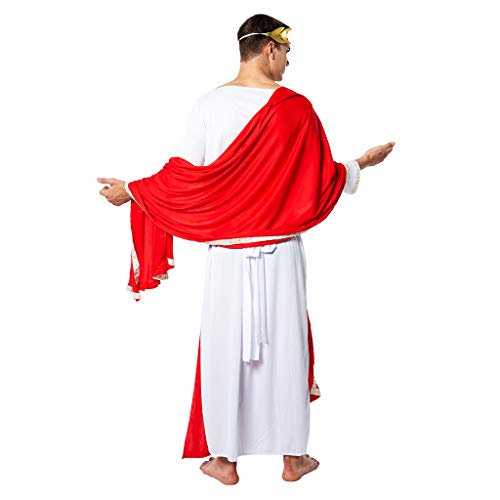 EraSpooky Disfraz de Toga Disfraz del Emperador Romano César Cosplay Traje de Fiesta de Halloween para Hombres Adultos