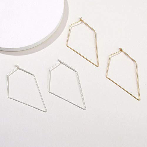 Erin Joyas De Oreja Minimalistas Estilo Básico Oro Plata Geométrica Diamante Pendientes De Aro De Cobre Fino