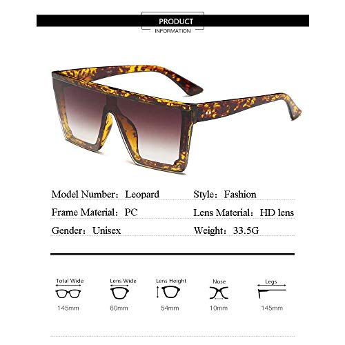 ERIOG Gafas de Sol Gafas De Sol Cuadradas De Gran Tamaño Hombres Mujeres Flat Top Fashion Lentes De Una Pieza Gafas De Sol para Mujeres Sombras Espejo ERIOG Gafas de Sol Gafas De Sol Cuadradas De Gran Tamaño Hombres Mujeres Flat Top Fashion Lentes De Una Pieza Gafas De Sol para Mujeres Sombras Espejo