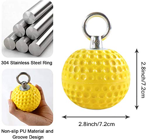 Escalada Pull Up Power Ball, Amarillo Pull Up Arm Training Training Ball Colgante, Acero inoxidable 304 Escalada Bola de cañón de entrenamiento sólido,Gimnasio Ejercicio Home Fitness Chin Up Equipment