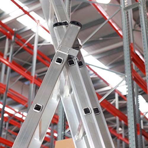Escalera 3 Tramos Transformable Profesional de Aluminio Triple Tijera con Tramo Extensible (3+3+3 mts). Escada Tripla (3+3+3 mts) Escalera 3 Tramos Transformable Profesional de Aluminio Triple Tijera con Tramo Extensible (3+3+3 mts). Escada Tripla (3+3+3 mts)