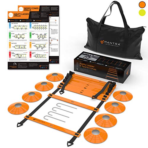 Escalera de Agilidad, Velocidad y Coordinacion 6m - 8 Conos Entrenamiento Deportivos - Deportes Equipo Entrenamiento Funcional para Fitness, Fútbol, Hockey, Baloncesto, HIIT y CrossFit - Guia y Bolsa Escalera de Agilidad, Velocidad y Coordinacion 6m - 8 Conos Entrenamiento Deportivos - Deportes Equipo Entrenamiento Funcional para Fitness, Fútbol, Hockey, Baloncesto, HIIT y CrossFit - Guia y Bolsa