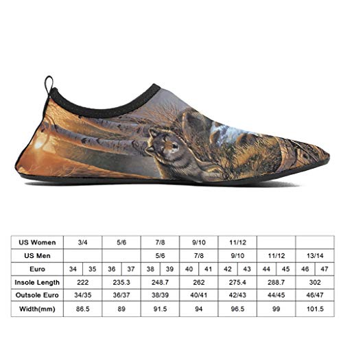 Escarpines de playa, zapatos de agua, calcetines, diseño de lobo, animales y bosque, zapatos de surf, para caminar, yoga, surf, playa, piscina, color blanco, 36/37