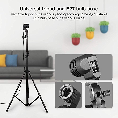 ESDDI - Kit de iluminación Profesional con Softbox y Paraguas - 4x85W - para Estudio de fotografía y vídeo - Fondo con Soporte (Blanco, Negro y Verde) - 3 Metros x 2.6 Metros con Bolsa de Transporte ESDDI - Kit de iluminación Profesional con Softbox y Paraguas - 4x85W - para Estudio de fotografía y vídeo - Fondo con Soporte (Blanco, Negro y Verde) - 3 Metros x 2.6 Metros con Bolsa de Transporte
