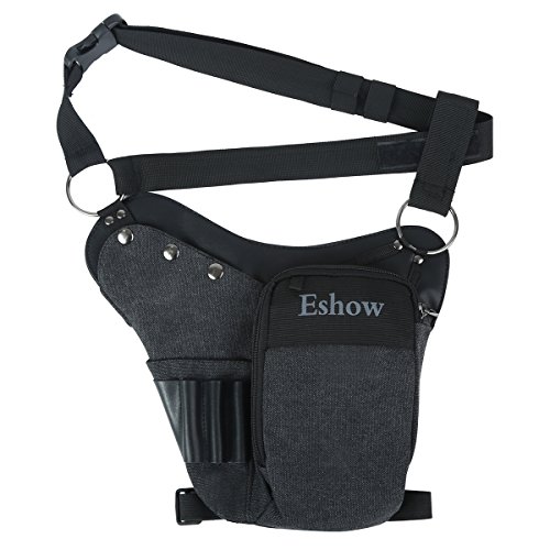 Eshow Bolso de Pierna Riñonera para Hombres Negro Tela de Lona Senderismo Running Deporte al Aire Libre Eshow Bolso de Pierna Riñonera para Hombres Negro Tela de Lona Senderismo Running Deporte al Aire Libre