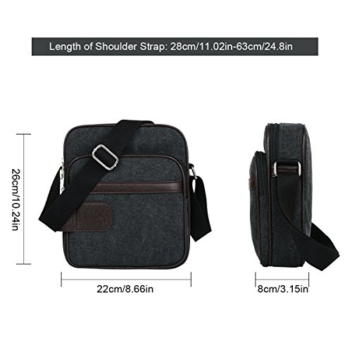 Eshow Bolsos Bandolera a Hombro Tela de Lona para Hombres Viaje Casual Oficina Uso Diario Eshow Bolsos Bandolera a Hombro Tela de Lona para Hombres Viaje Casual Oficina Uso Diario