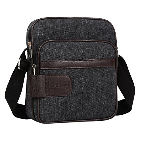 Eshow Bolsos Bandolera a Hombro Tela de Lona para Hombres Viaje Casual Oficina Uso Diario Eshow Bolsos Bandolera a Hombro Tela de Lona para Hombres Viaje Casual Oficina Uso Diario