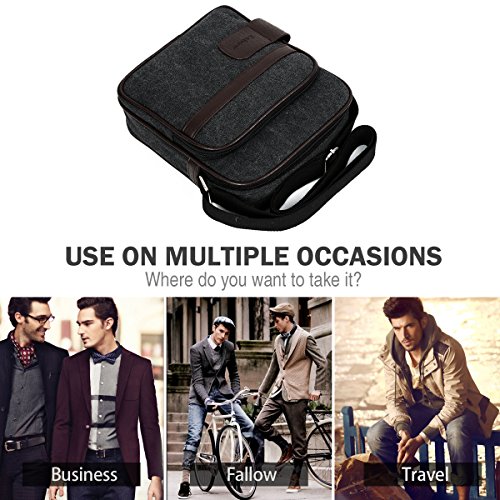 Eshow Bolsos Bandolera a Hombro Tela de Lona para Hombres Viaje Casual Oficina Uso Diario Eshow Bolsos Bandolera a Hombro Tela de Lona para Hombres Viaje Casual Oficina Uso Diario