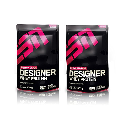 ESN Designer Whey Protein - 2 bolsas de 1000 g, sabor chocolate + chocolate = 2 kg