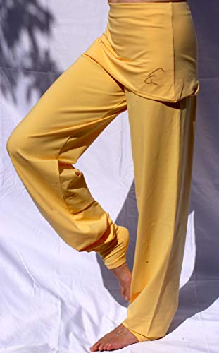ESPARTO Sooraj - Pantalones de yoga (algodón orgánico) Color amarillo mango. L