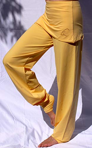 ESPARTO Sooraj - Pantalones de yoga (algodón orgánico) Color amarillo mango. L ESPARTO Sooraj - Pantalones de yoga (algodón orgánico) Color amarillo mango. L