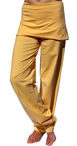 ESPARTO Sooraj - Pantalones de yoga (algodón orgánico) Color amarillo mango. L