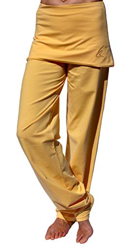 ESPARTO Sooraj - Pantalones de yoga (algodón orgánico) Color amarillo mango. L ESPARTO Sooraj - Pantalones de yoga (algodón orgánico) Color amarillo mango. L