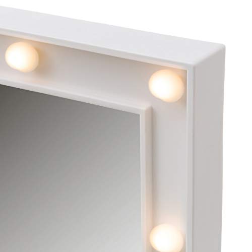 Espejo Luces Vintage Blanco led de 49x39 cm - LOLAhome Espejo Luces Vintage Blanco led de 49x39 cm - LOLAhome