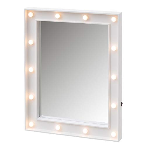 Espejo Luces Vintage Blanco led de 49x39 cm - LOLAhome