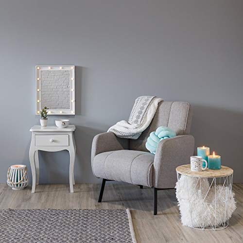 Espejo Luces Vintage Blanco led de 49x39 cm - LOLAhome Espejo Luces Vintage Blanco led de 49x39 cm - LOLAhome