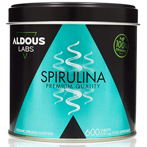 Espirulina Ecológica Premium para 18 Meses | 600 comprimidos de 500mg con 99% BIO Spirulina | Vegano - Saciante - DETOX - Proteína Vegetal | Certificación Ecológica (1 x 600 Comprimidos)