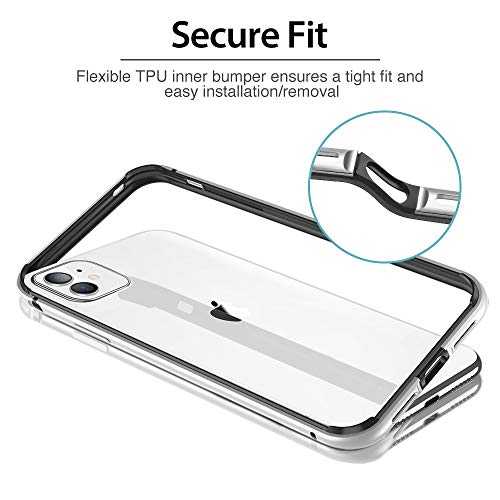 ESR Funda para iPhone XR, Bumper Aluminio iPhone XR con Suave TPU Interno [No Afecta Señales] [Protección de Borde Elevado] Bumper Frame para Apple iPhone XR-Plata