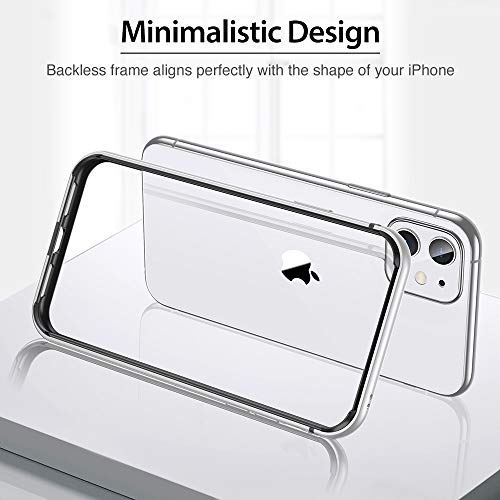 ESR Funda para iPhone XR, Bumper Aluminio iPhone XR con Suave TPU Interno [No Afecta Señales] [Protección de Borde Elevado] Bumper Frame para Apple iPhone XR-Plata