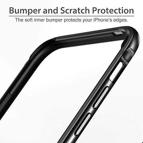 ESR Funda para iPhone XS/X, Bumper Aluminio iPhone XS/X con Suave TPU Interno [No Afecta Señales] [Protección de Borde Elevado] Bumper Frame para Apple iPhone XS/X de 5.8”-Gris