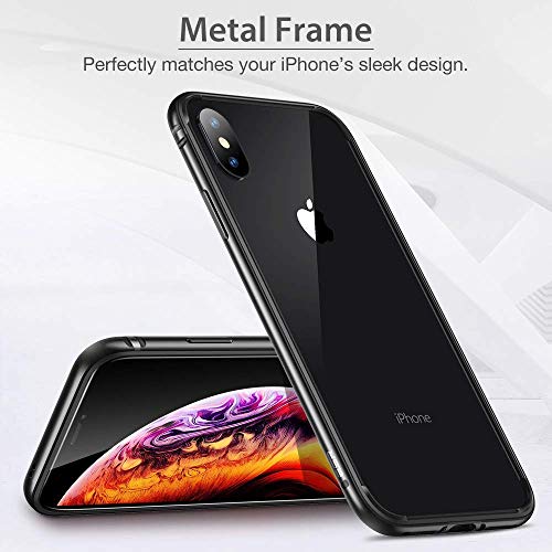 ESR Funda para iPhone XS/X, Bumper Aluminio iPhone XS/X con Suave TPU Interno [No Afecta Señales] [Protección de Borde Elevado] Bumper Frame para Apple iPhone XS/X de 5.8”-Gris