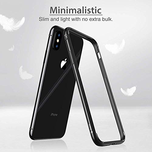 ESR Funda para iPhone XS/X, Bumper Aluminio iPhone XS/X con Suave TPU Interno [No Afecta Señales] [Protección de Borde Elevado] Bumper Frame para Apple iPhone XS/X de 5.8”-Gris