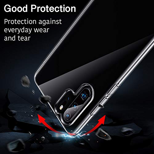 ESR Huawei P30 Pro Funda, Crystal Clear [Resistente al amarilleo] Ultra Slim Suave TPU Silicona Teléfono Cover para Huawei P30 Pro, Jelly Clear