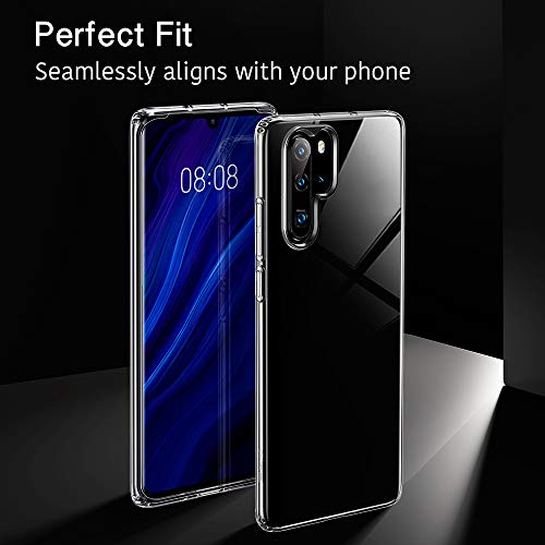 ESR Huawei P30 Pro Funda, Crystal Clear [Resistente al amarilleo] Ultra Slim Suave TPU Silicona Teléfono Cover para Huawei P30 Pro, Jelly Clear