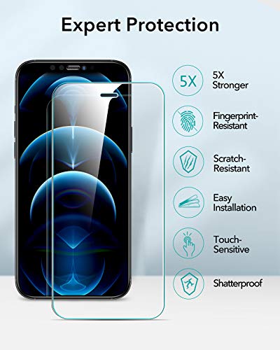 ESR Protector de Pantalla Compatible con iPhone 12, Compatible con iPhone 12 Pro de 6.1 Pulgadas 2020 ESR Protector de Pantalla Compatible con iPhone 12, Compatible con iPhone 12 Pro de 6.1 Pulgadas 2020