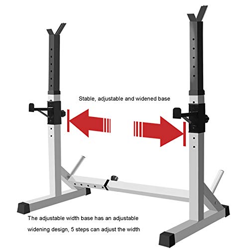Estante De Barra Multifunción,la Prensa De Banco Libre De La Barra De Pesas En Cuclillas De Acero Se Coloca El Gimnasio / Los Soportes Portátiles De Los Estantes,250 Kg De Carga Máxima,Blanco