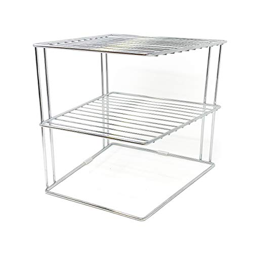 Estante para platos, soporte platos para almacenamiento en armarios de cocina | Organizador platos estante cocina de 25x25x19cm, plateado