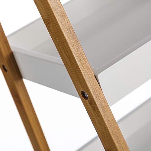 Estantería de 4 baldas nórdica blanca de bambú para cuarto de baño Basic - Lola Derek Estantería de 4 baldas nórdica blanca de bambú para cuarto de baño Basic - Lola Derek