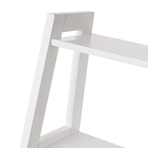 Estantería Escalera de 4 estantes de Madera MDF nórdica Blanca, de 43x31x90 cm - LOLAhome