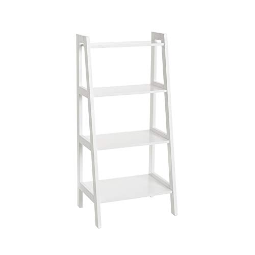 Estantería Escalera de 4 estantes de Madera MDF nórdica Blanca, de 43x31x90 cm - LOLAhome Estantería Escalera de 4 estantes de Madera MDF nórdica Blanca, de 43x31x90 cm - LOLAhome