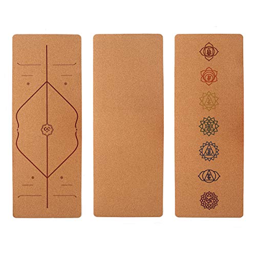 Esterilla de yoga de corcho natural, para relajarse en el gimnasio, entrenamiento, 5 mm de grosor, 3 patrones diferentes, cojín de fitness, Color puro.