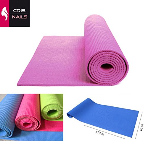 Esterilla Fitness de Ejercicio, Alfombra de Yoga, Colchoneta de Gimnasia, Fino y Suave, Plegable y Fácil de Transportar, Tamaño de 173cm x 61cm, 6 Colores (Lila)