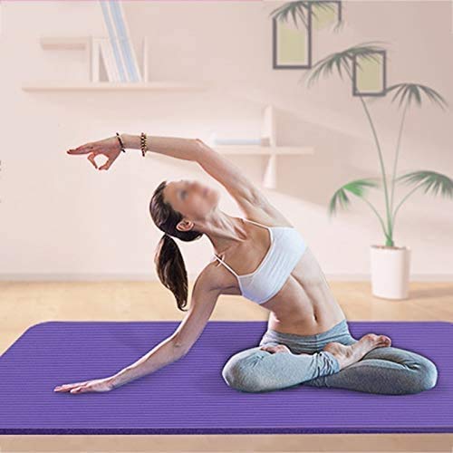 Esterilla Yoga Alfombrilla de Yoga fitness10MM Grueso 183*61cm Esterilla de Fitness Ecológica Colchoneta de Yoga Fitness Gimnasio Cámping Antideslizant con bolsillo cómoda (Rosa, Grues10MM)